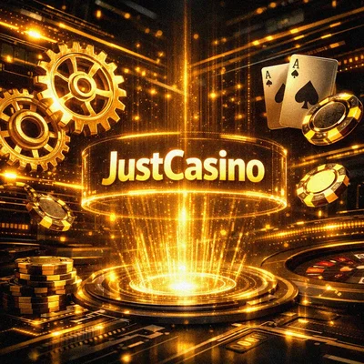 Casino software tech with golden gears and chips
